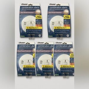 🔥 Lifesaver Combination Smoke & Carbon Monoxide Alarms – LOT OF 5 – NEW! 🔥